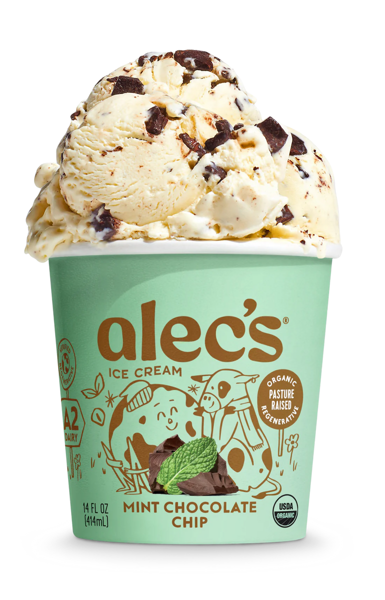 Alec's Ice Cream Mint Chocolate Chip Organic A2 milk 14oz