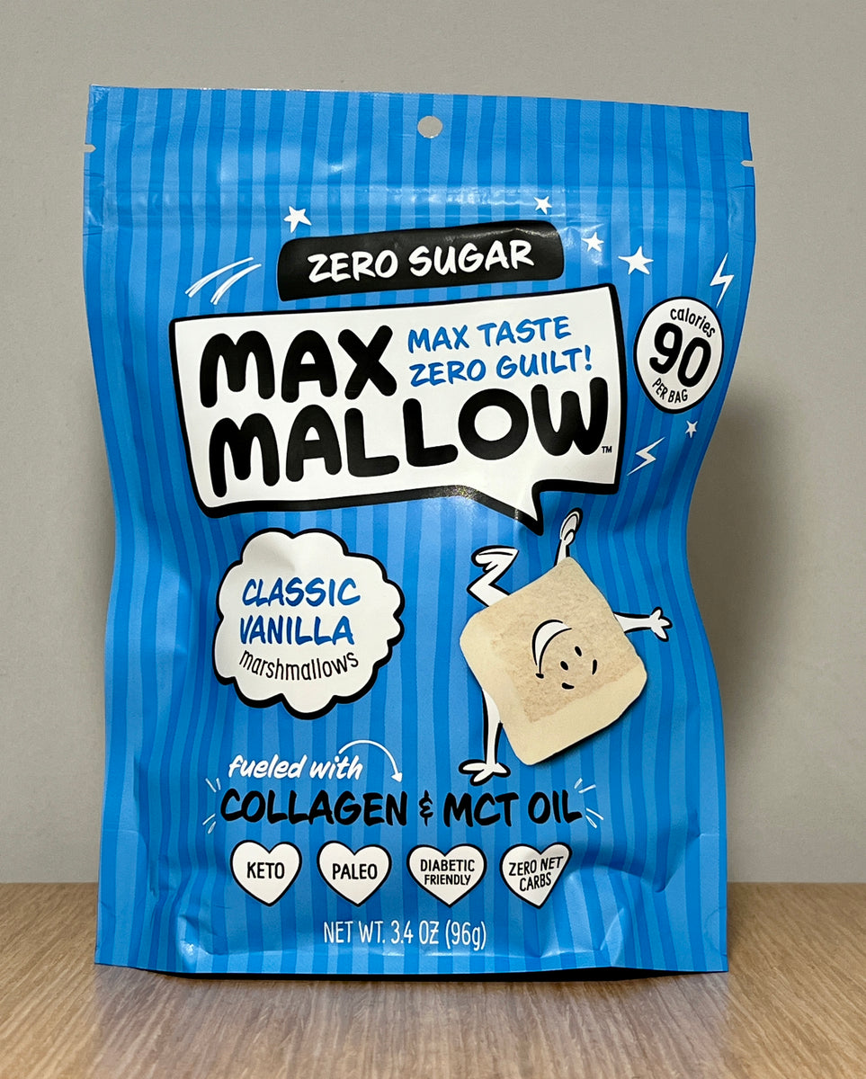 Know Brainer Classic Vanilla Max Mallow Sugar Free Marshmallows 3.4 oz