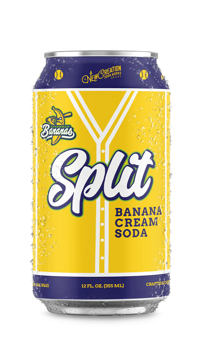 New Creation Soda Works Split Banana Cream Soda 12oz can